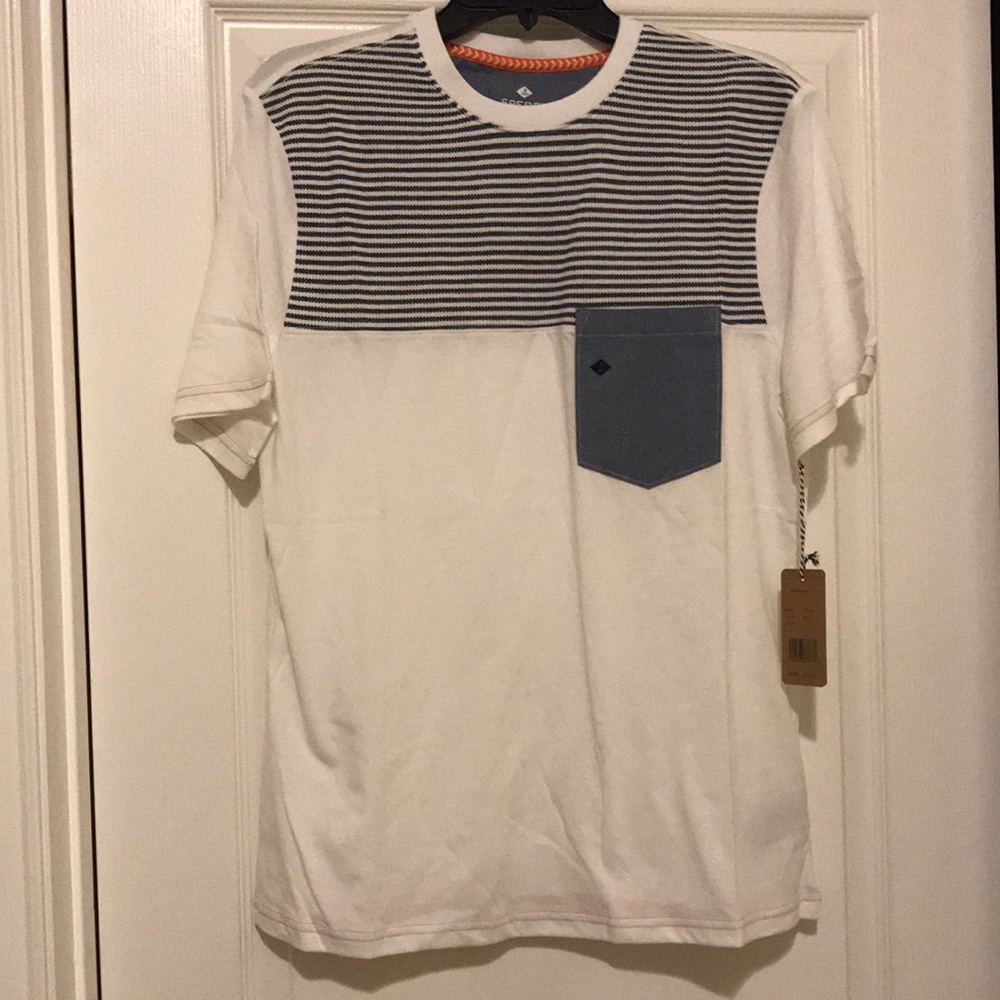 NWT Sperry Mens Stripe Crew Neck Pocket T-Shirt